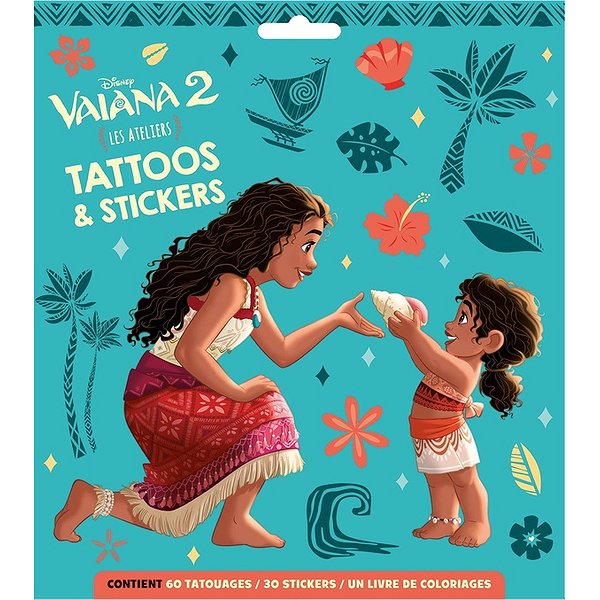 Activités artistiques | DISNEY HACHETTE | VAIANA 2 - POCHETTE PLATE - TATTOOS ET STICKERS - DISNEY1