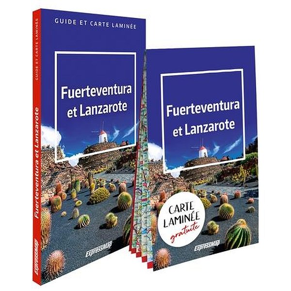 Guides de tourisme | EXPRESSMAP | FUERTEVENTURA ET LANZAROTE (GUIDE ET CARTE LAMINEE)1