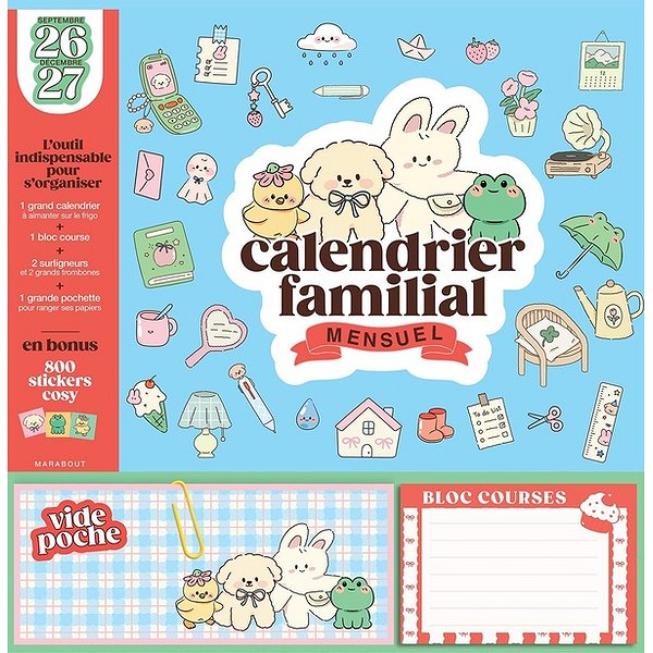 ... | MARABOUT | CALENDRIER FAMILIAL MENSUEL 2026-20271